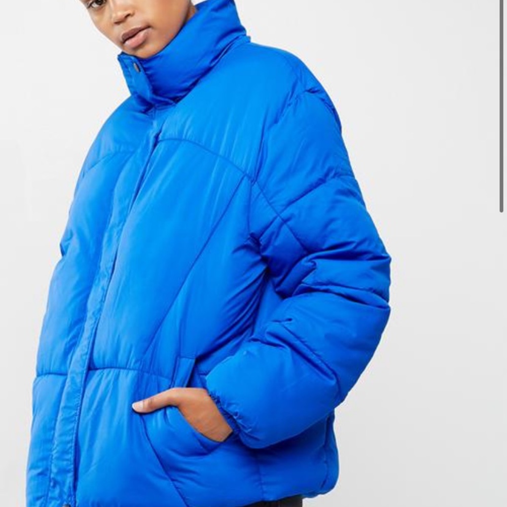 Blue puffer jacket